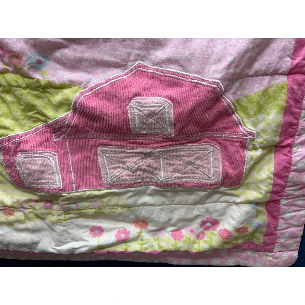 Circo Baby Pillowcase Pink Green Horse Farm Barn Polka Dot Gingham Blanket